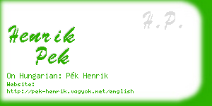 henrik pek business card